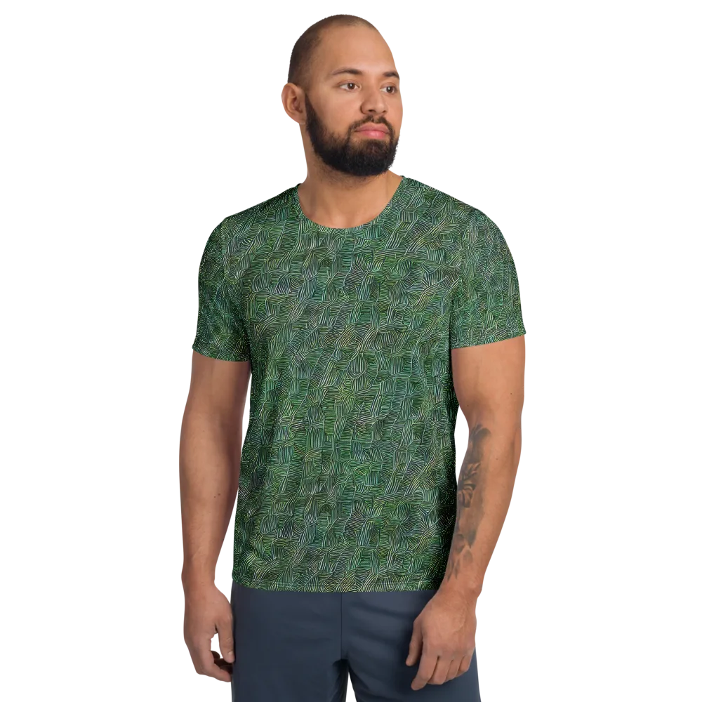 Verdant Labyrinth on Men's Athletic T-Shirt — Front