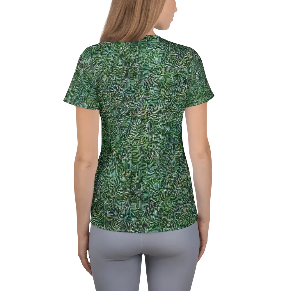 Verdant Labyrinth on Women's Athletic T-Shirt — Back