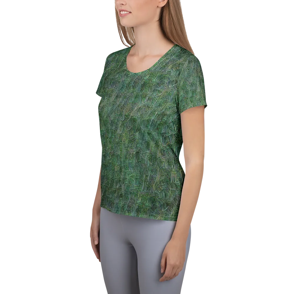 Verdant Labyrinth on Women's Athletic T-Shirt — Left