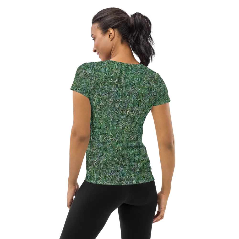 Verdant Labyrinth on Women's Athletic T-Shirt — Back