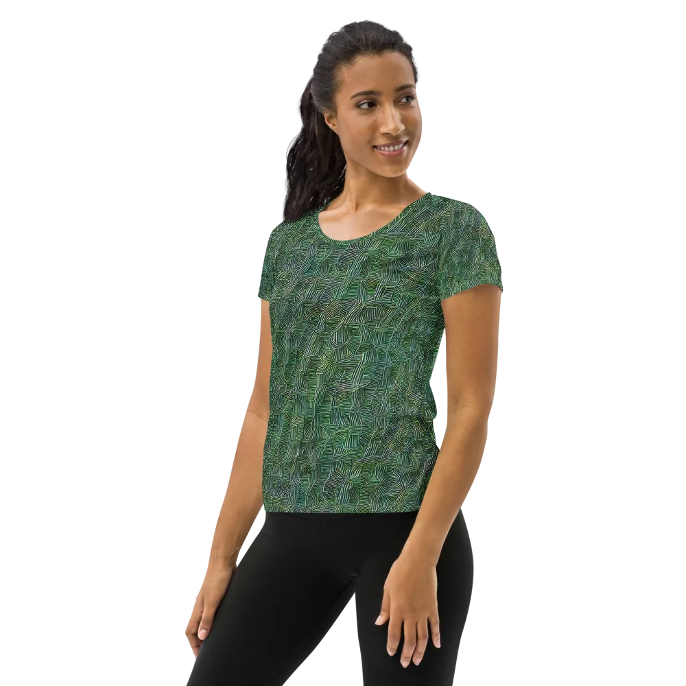 Verdant Labyrinth on Women's Athletic T-Shirt — Left