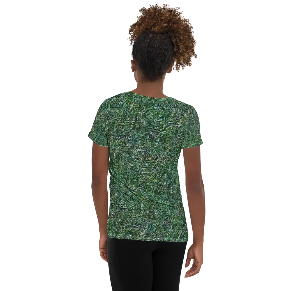 Verdant Labyrinth on Women's Athletic T-Shirt — Back