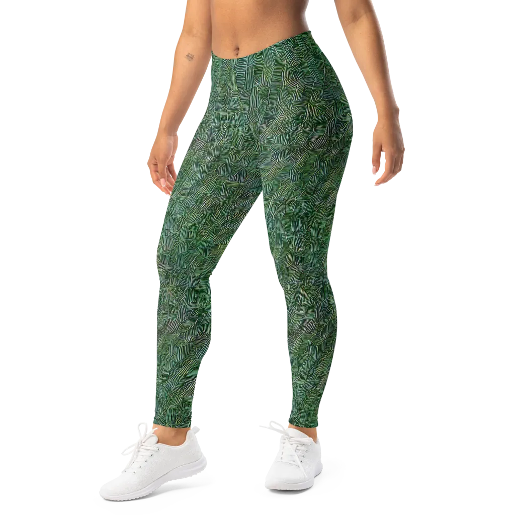 Verdant Labyrinth on Leggings — Left Front