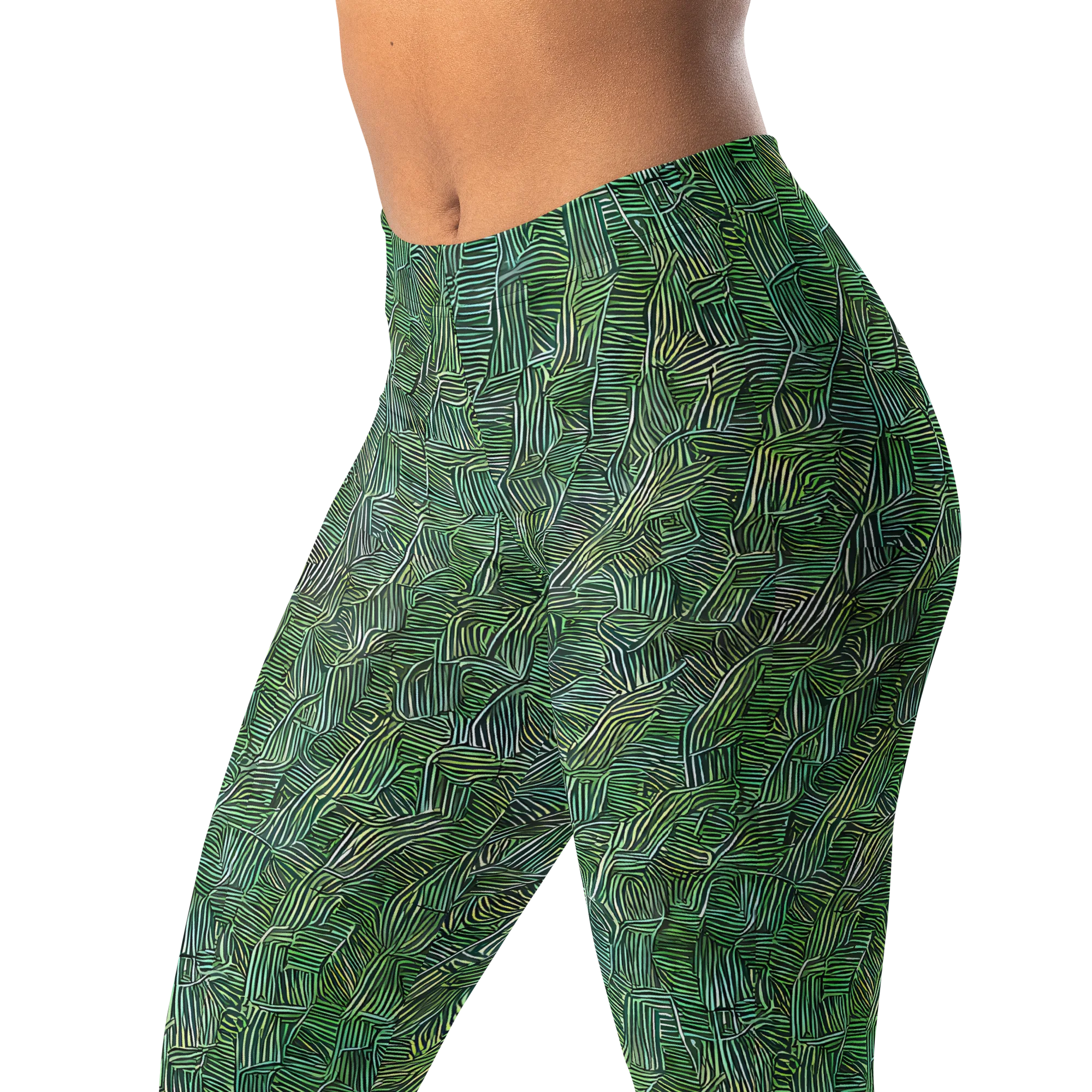 Verdant Labyrinth on Leggings — Left Front