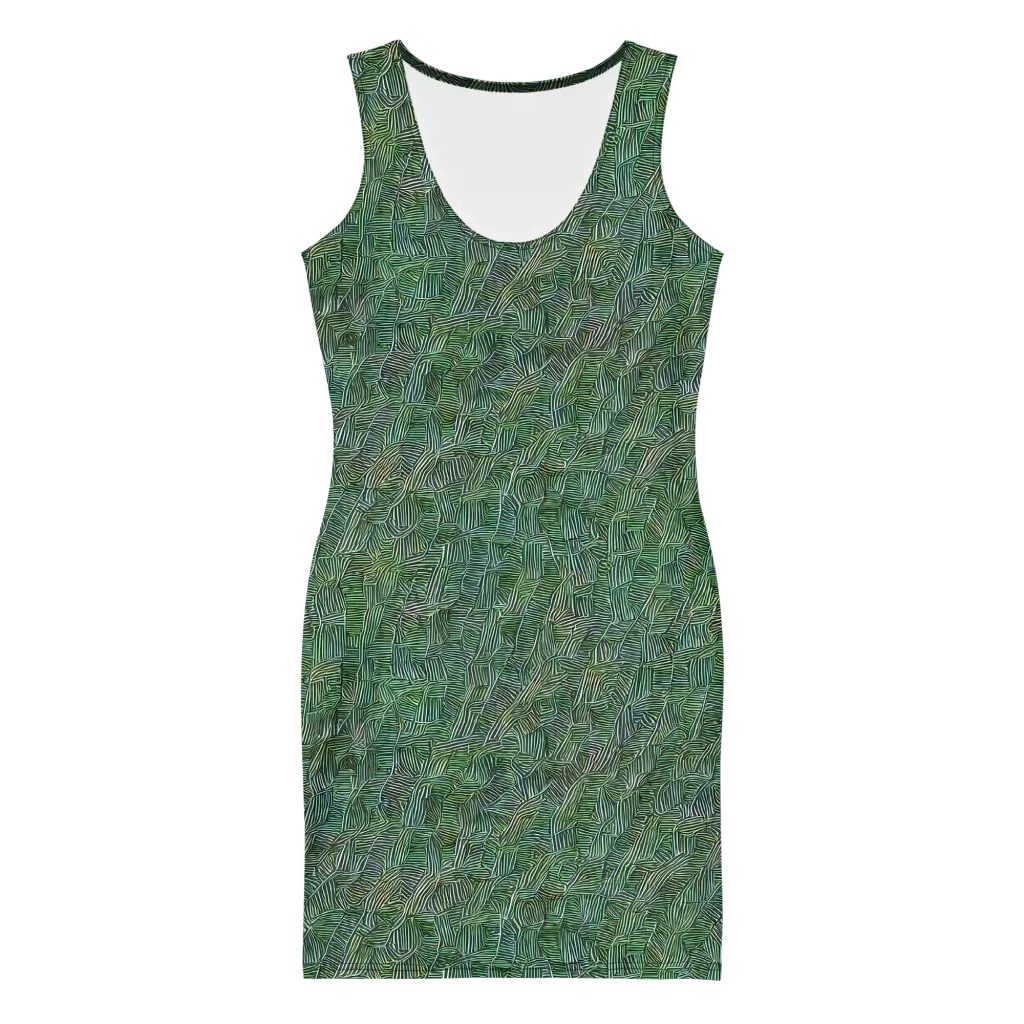 Verdant Labyrinth on Bodycon Dress — Front
