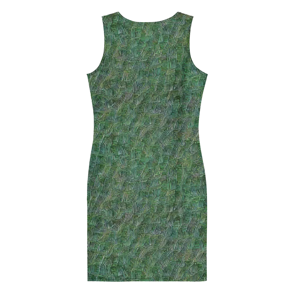 Verdant Labyrinth on Bodycon Dress — Back