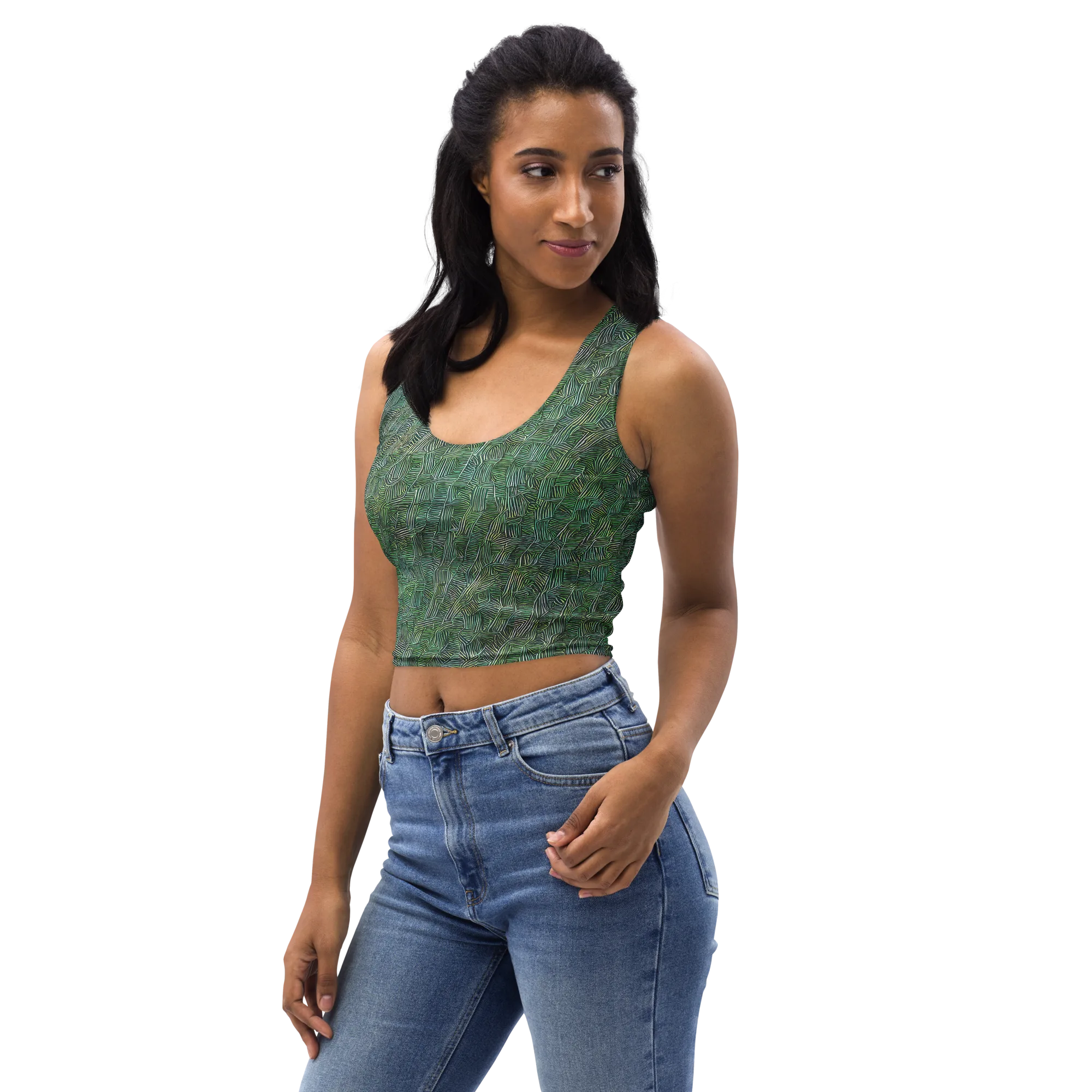 Verdant Labyrinth on Crop Top — Left Front
