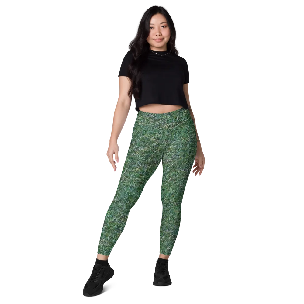 Verdant Labyrinth on Leggings with Pockets — Front