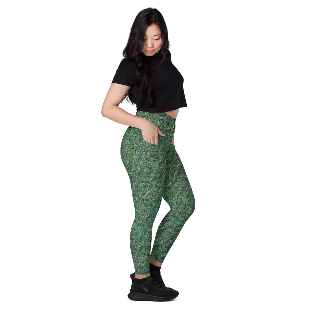 Verdant Labyrinth on Leggings with Pockets — Right