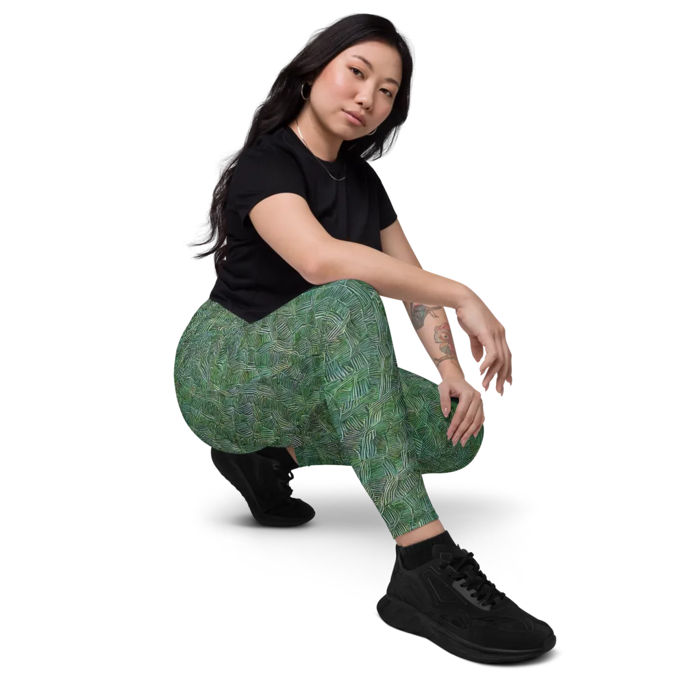 Verdant Labyrinth on Leggings with Pockets — Right Front