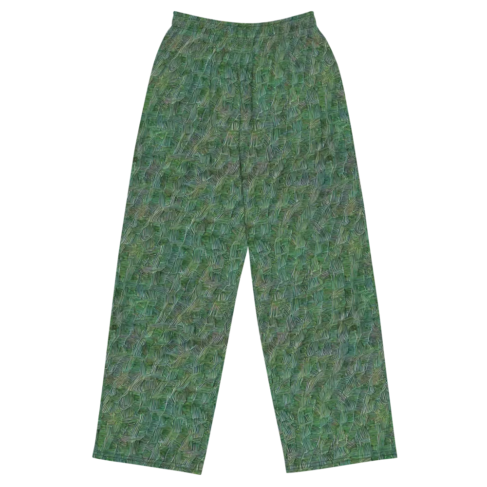 Verdant Labyrinth on Wide-Leg Pants — Front