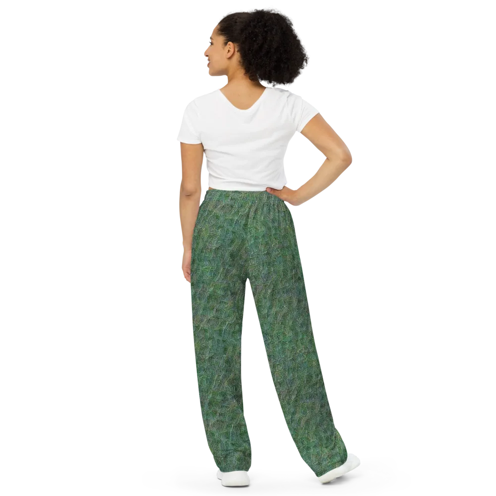 Verdant Labyrinth on Wide-Leg Pants — Back