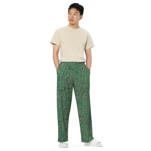 Verdant Labyrinth on a Wide-Leg Pants