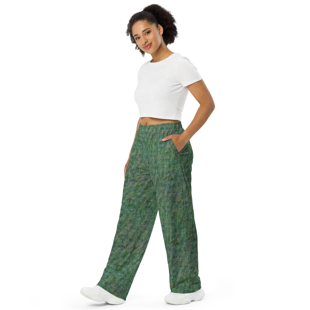 Verdant Labyrinth on Wide-Leg Pants — Left Front