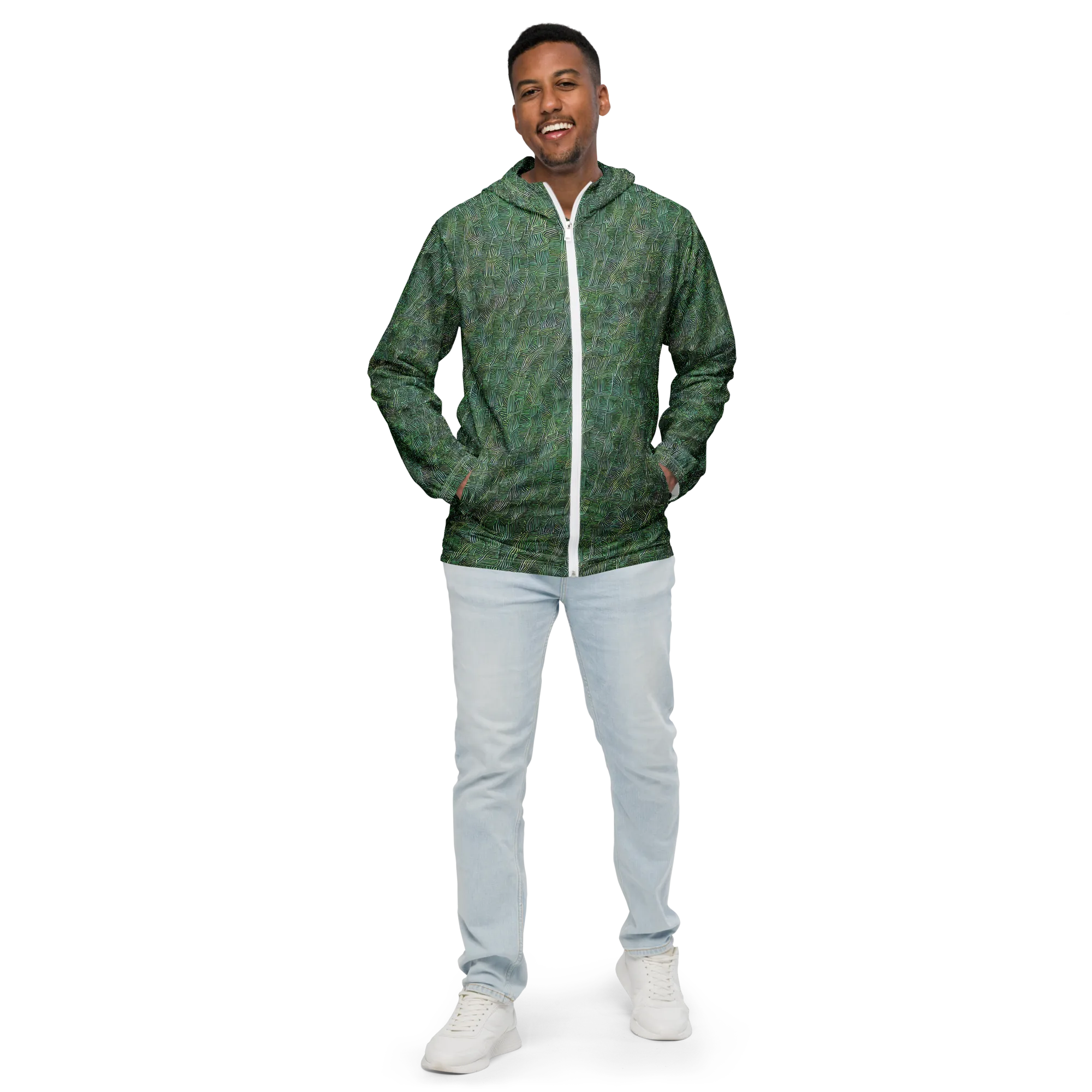Verdant Labyrinth on Men's Windbreaker — Front