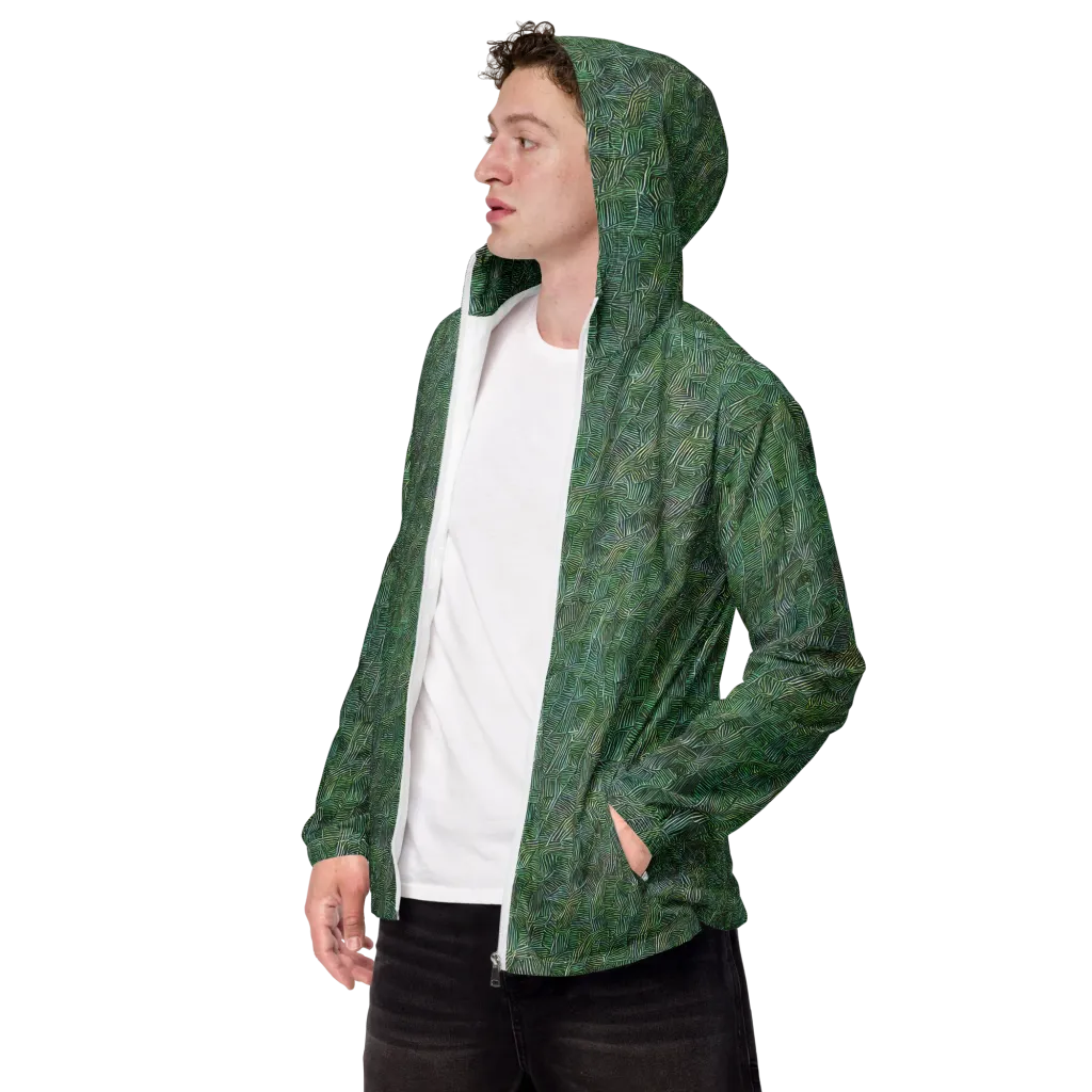 Verdant Labyrinth on Men's Windbreaker — Left Front