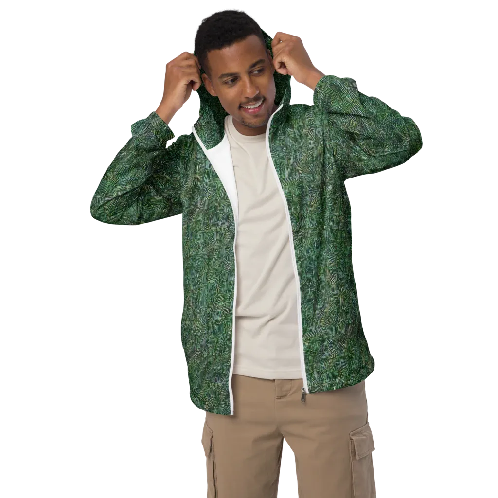 Verdant Labyrinth on Men's Windbreaker — Front