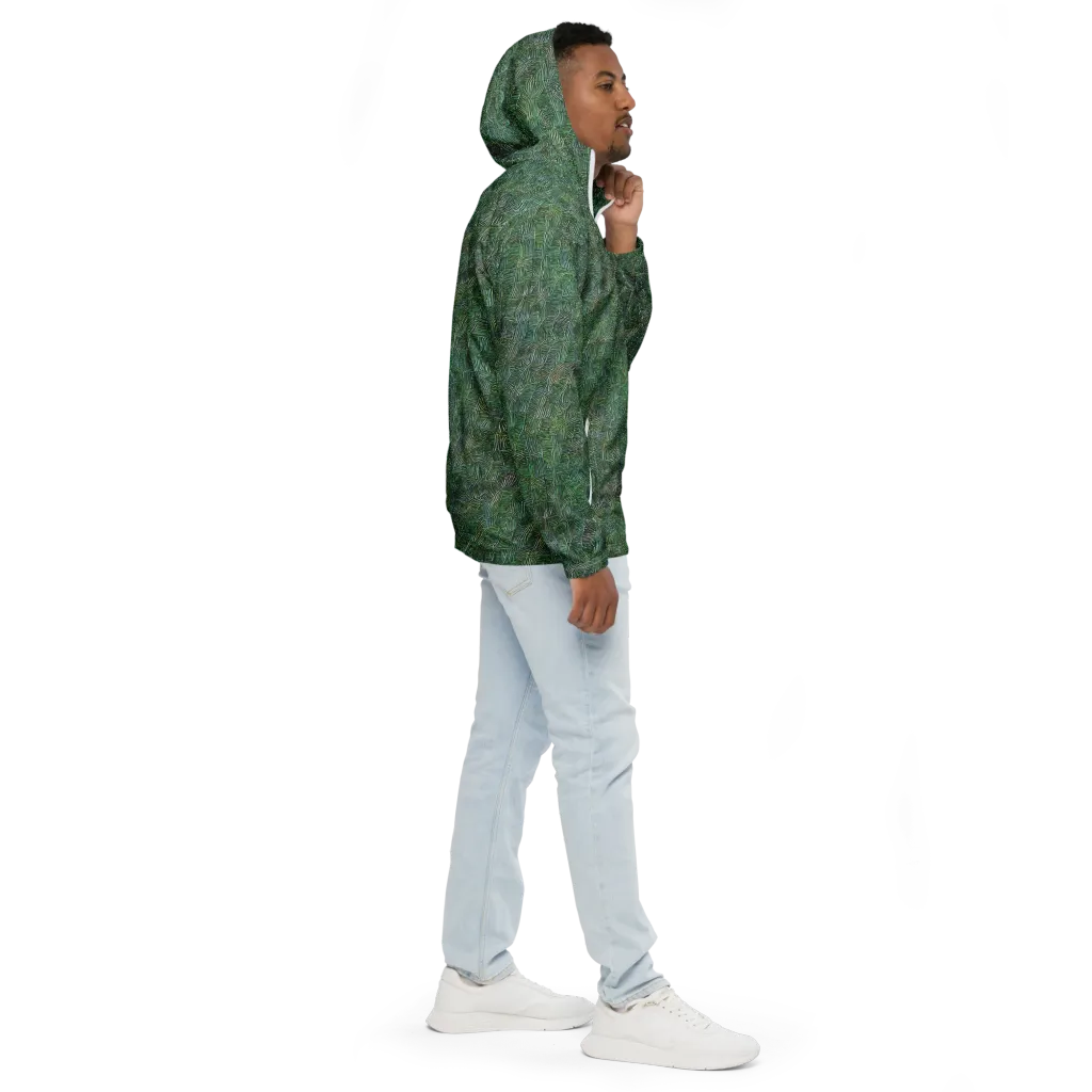 Verdant Labyrinth on Men's Windbreaker — Right