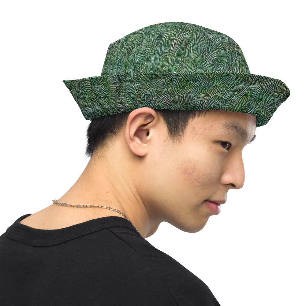 Verdant Labyrinth on Reversible Bucket Hat — Right Outside