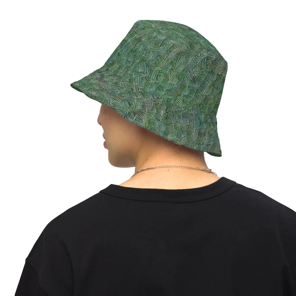 Verdant Labyrinth on Reversible Bucket Hat — Back Inside