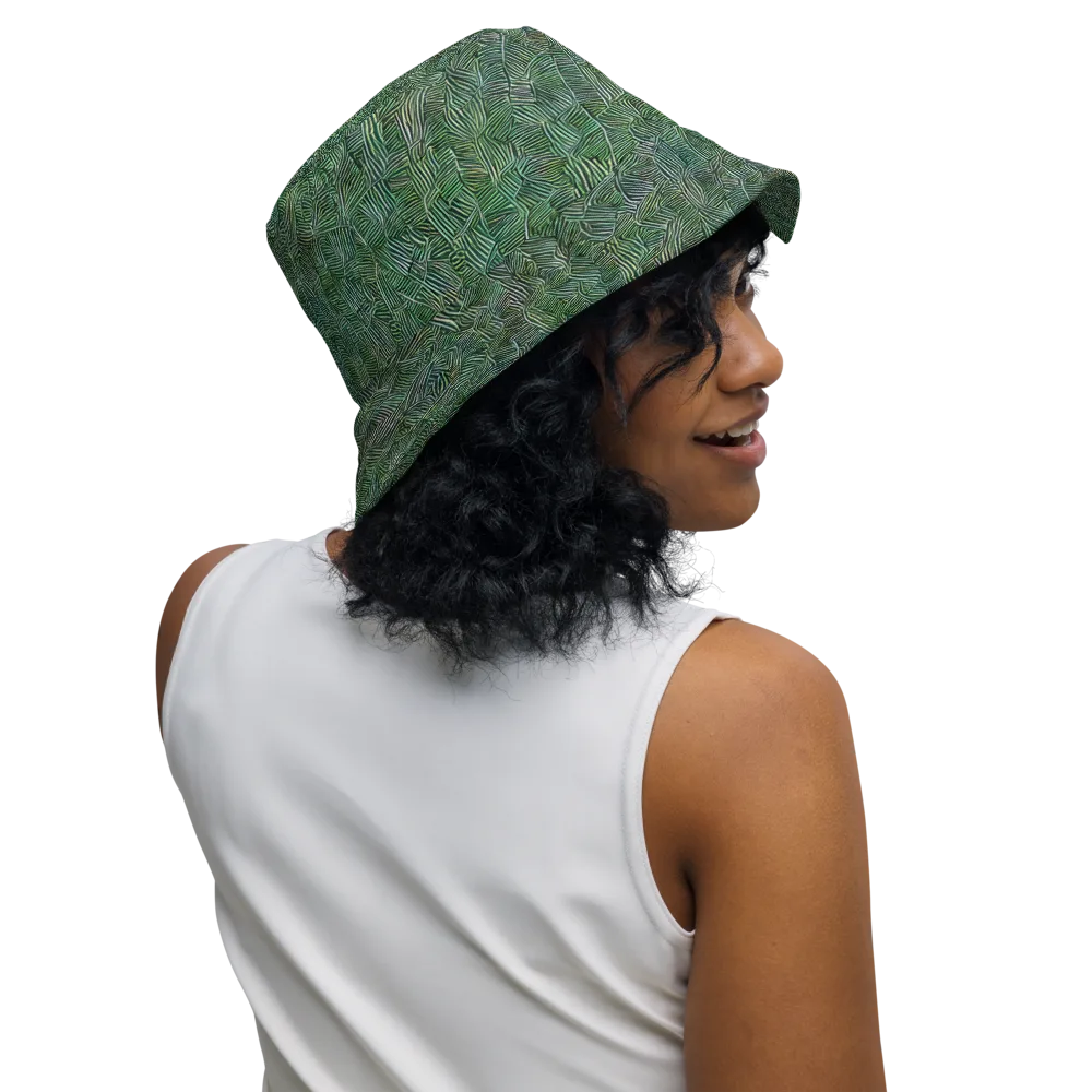 Verdant Labyrinth on Reversible Bucket Hat — Right Outside