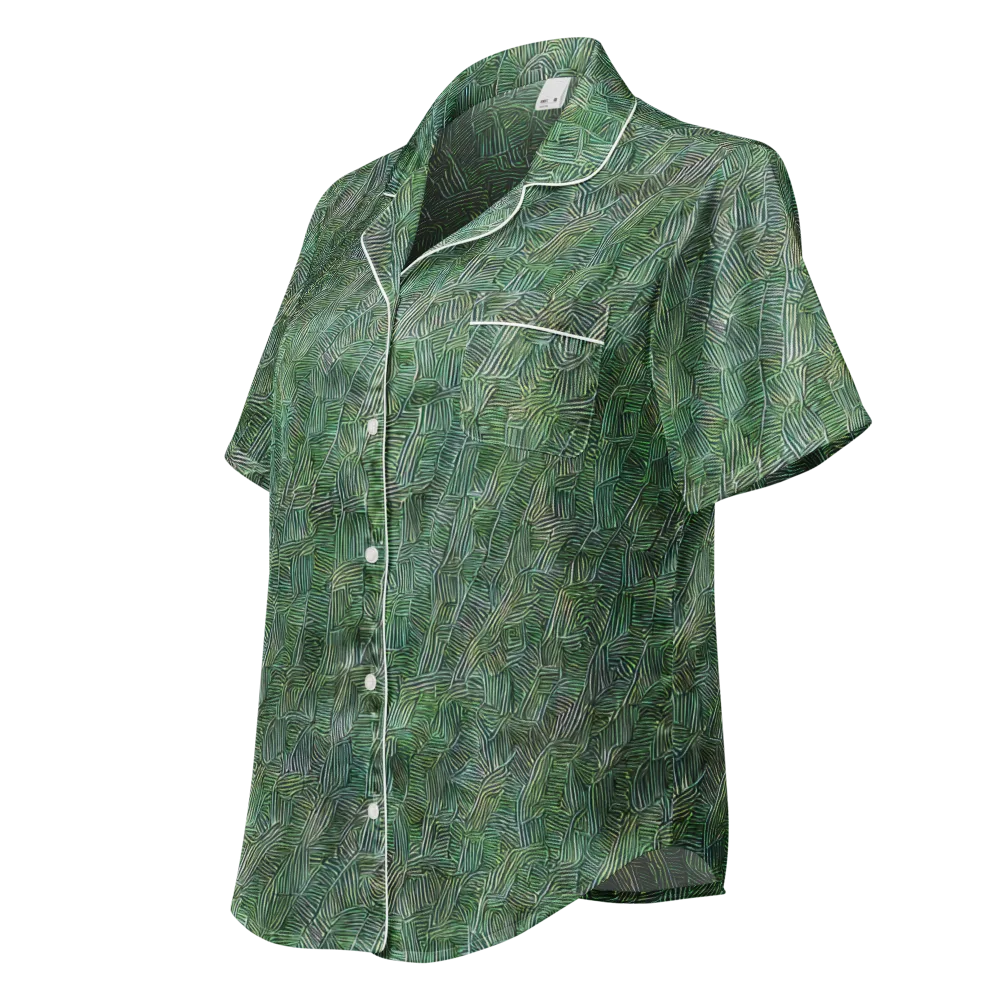 Verdant Labyrinth on Women's Short Sleeve Pajama Top — Left Front