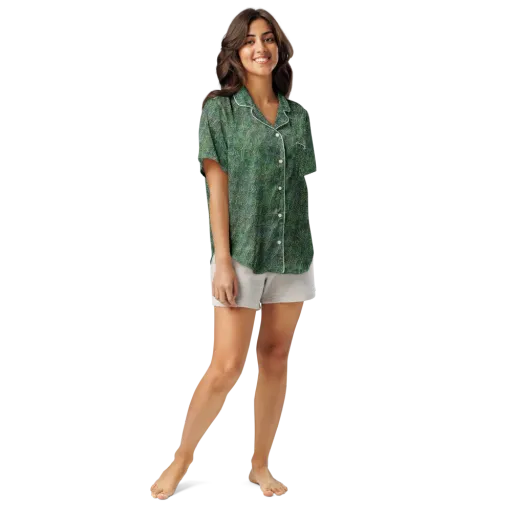 Verdant Labyrinth on a Women's Short Sleeve Pajama Top