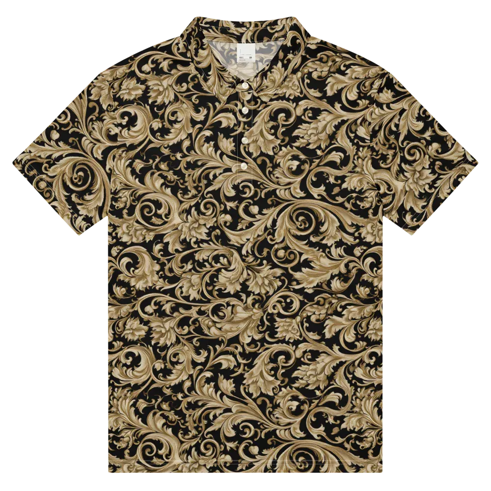 Midnight Acanthus on Men's Slim Fit Polo Shirt — Front