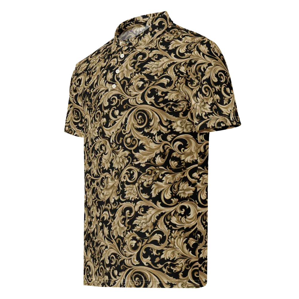 Midnight Acanthus on Men's Slim Fit Polo Shirt — Left Front