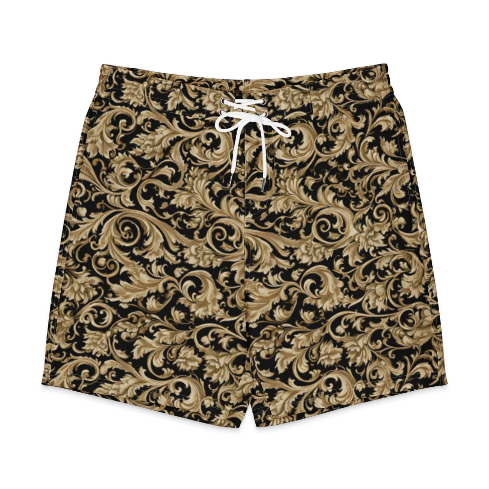 Midnight Acanthus on Men's Board Shorts — Front