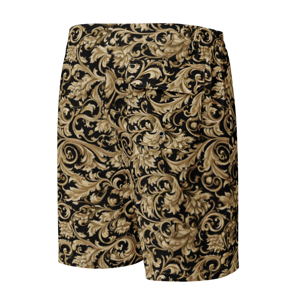 Midnight Acanthus on Men's Board Shorts — Back
