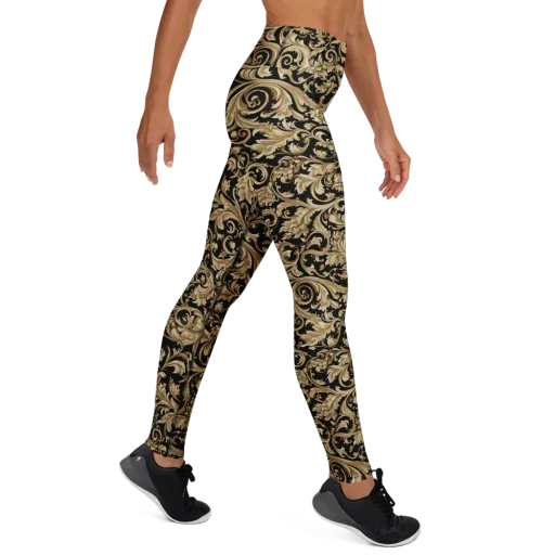 Midnight Acanthus on a Yoga Leggings