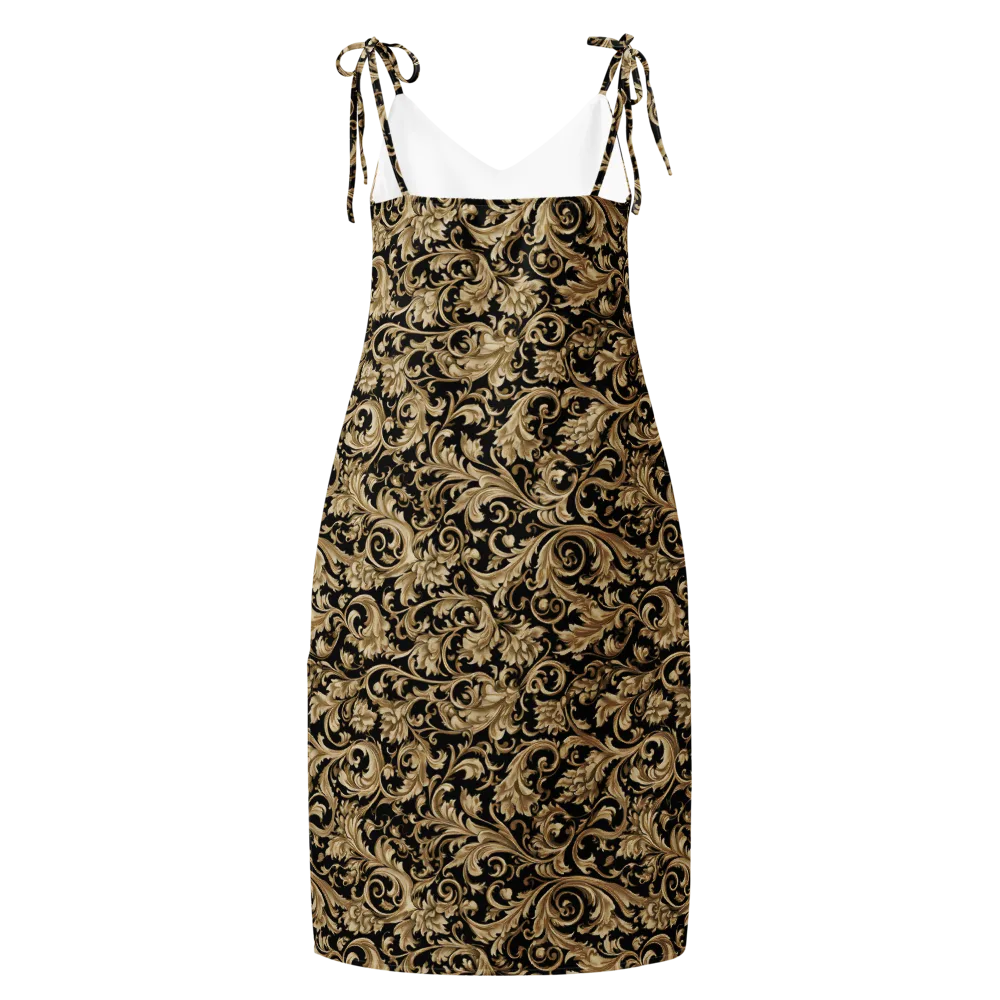 Midnight Acanthus on Slip Dress — Back