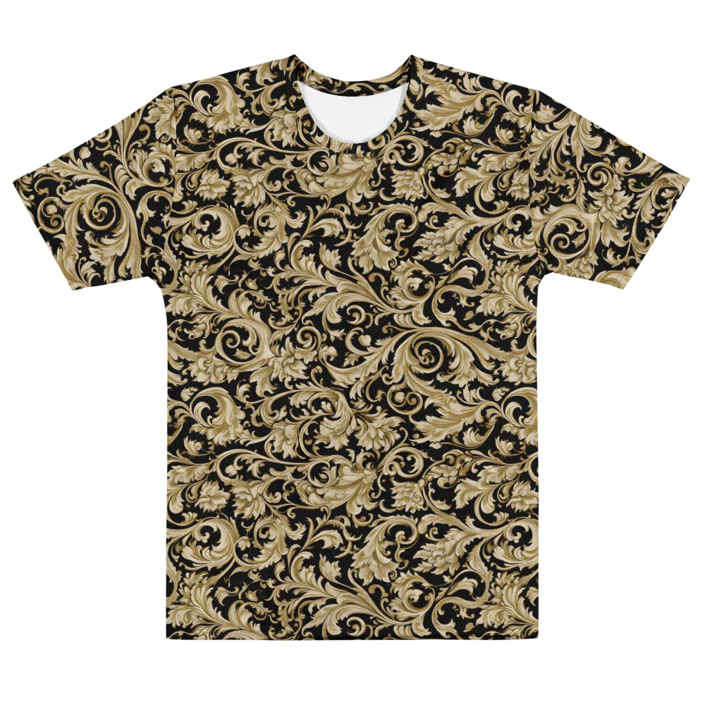 Midnight Acanthus on Men's Cotton Crew Neck T-Shirt — Front
