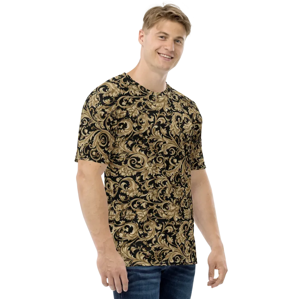 Midnight Acanthus on Men's Crew Neck T-Shirt — Right