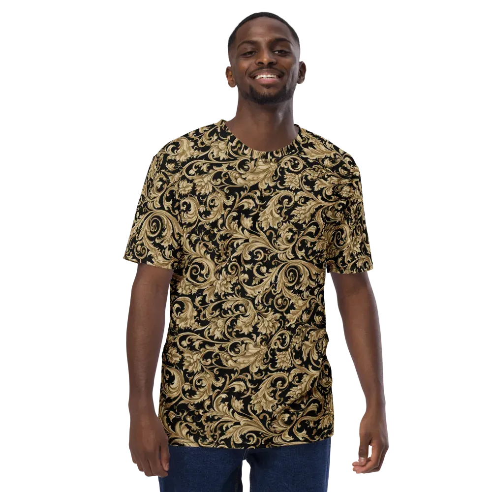 Midnight Acanthus on Men's Crew Neck T-Shirt — Front