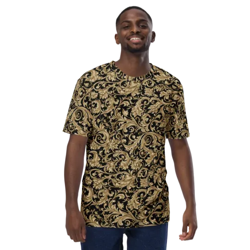 Midnight Acanthus on a Men's Crew Neck T-Shirt