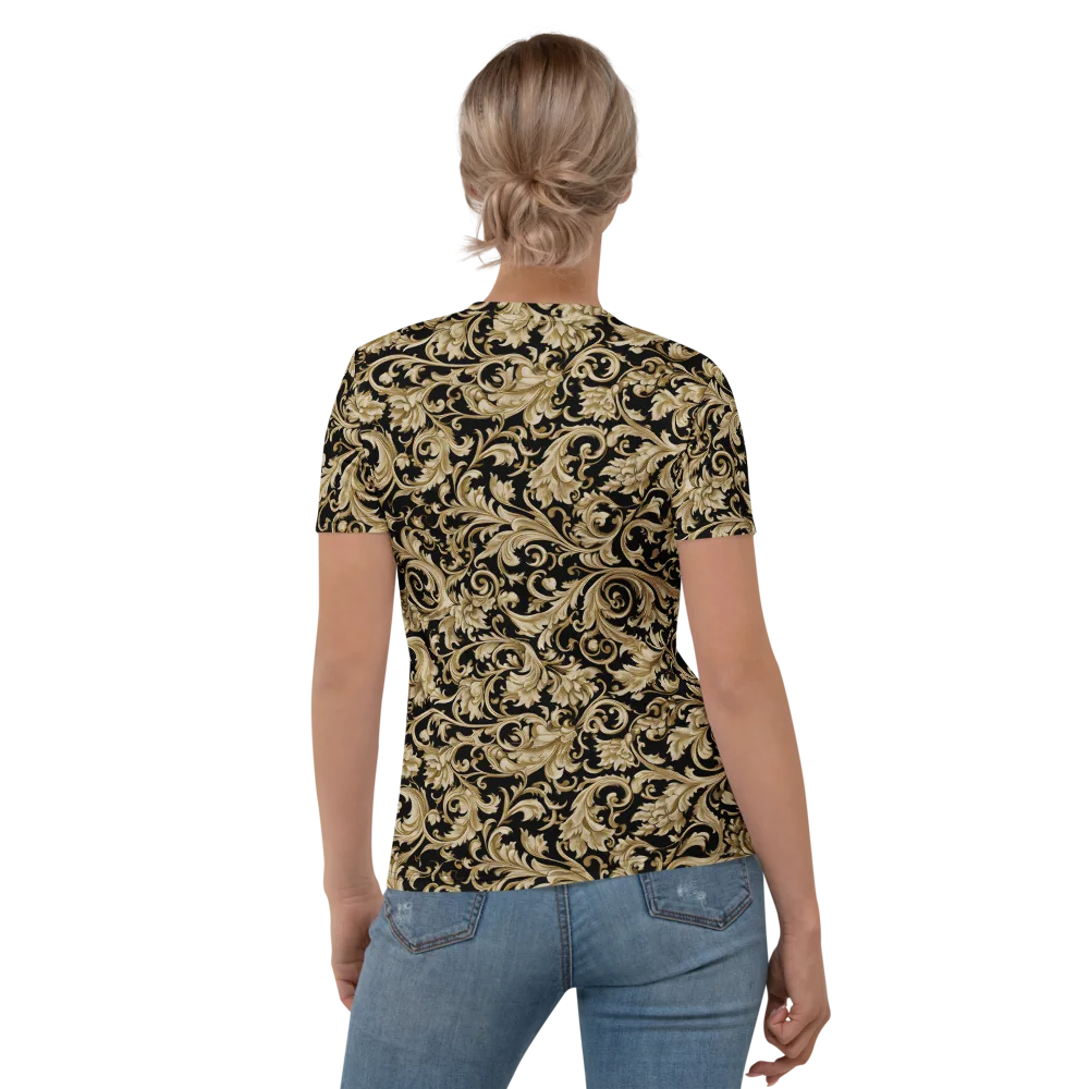 Midnight Acanthus on Women's Crew Neck T-Shirt — Back