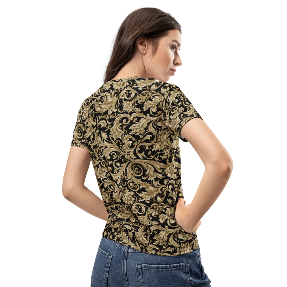 Midnight Acanthus on Women's Crew Neck T-Shirt — Back