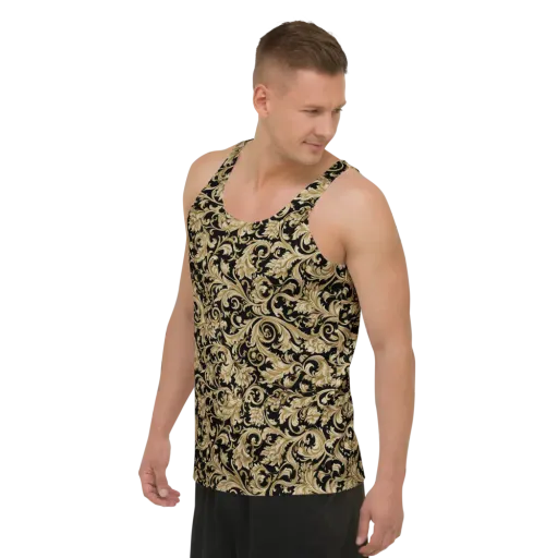 Midnight Acanthus on a Men's Tank Top