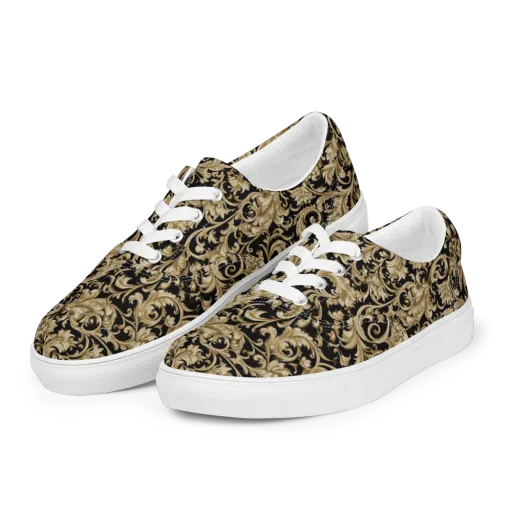Midnight Acanthus on a Men's Lace-Up Canvas Shoes