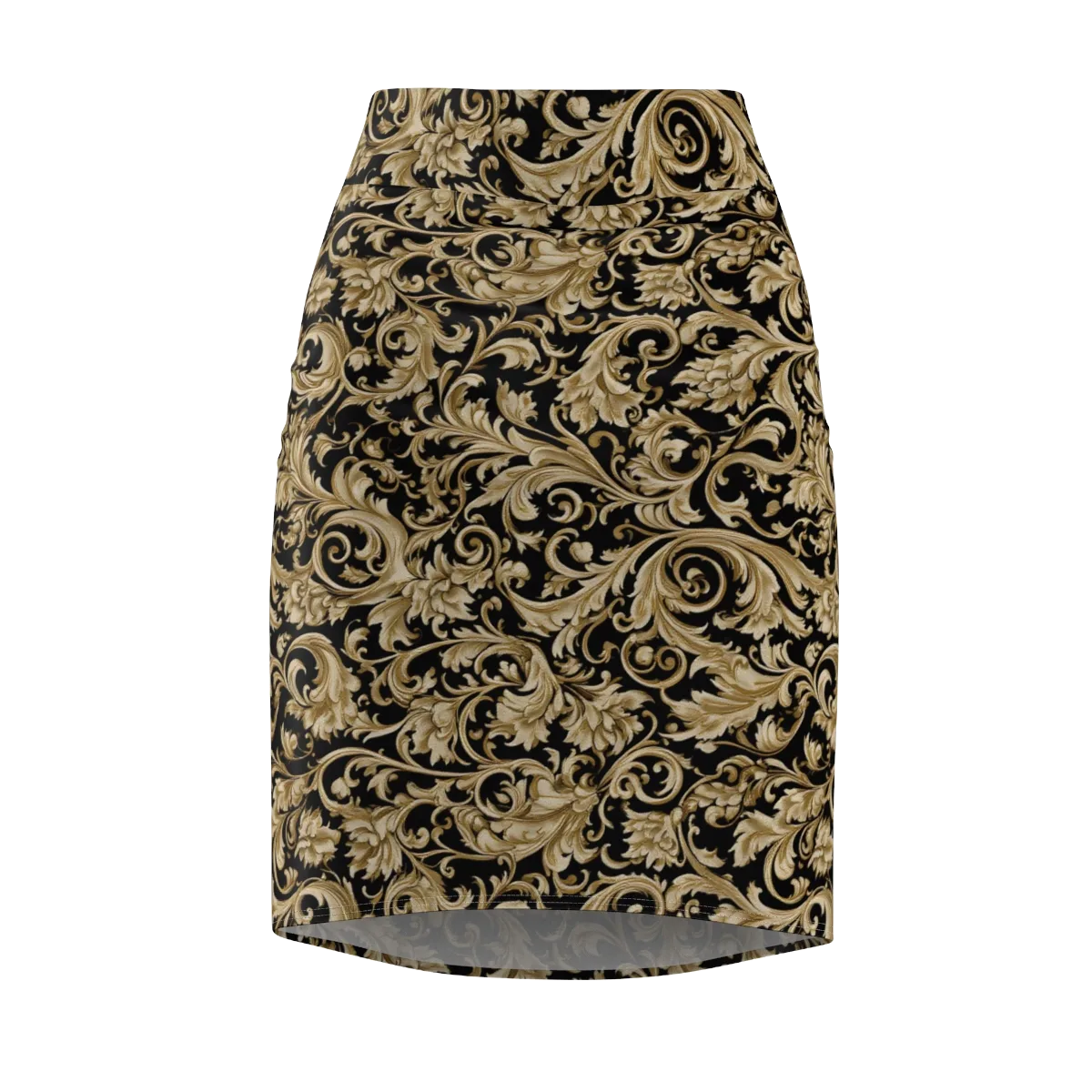 Midnight Acanthus on Pencil Skirt — Front
