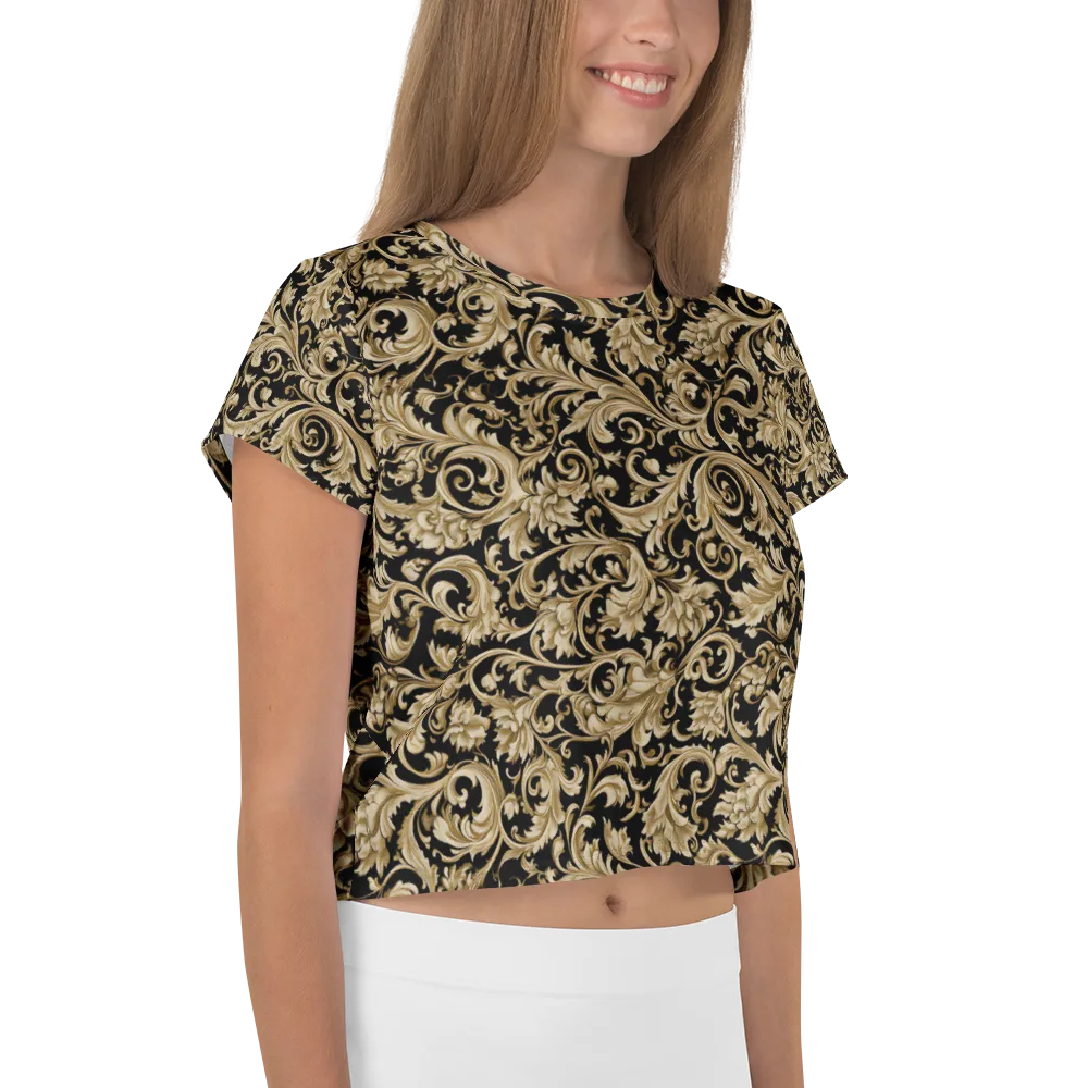 Midnight Acanthus on Crop Tee — Right