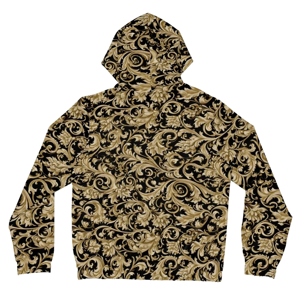 Midnight Acanthus on Women's Full-Zip Hoodie — Back