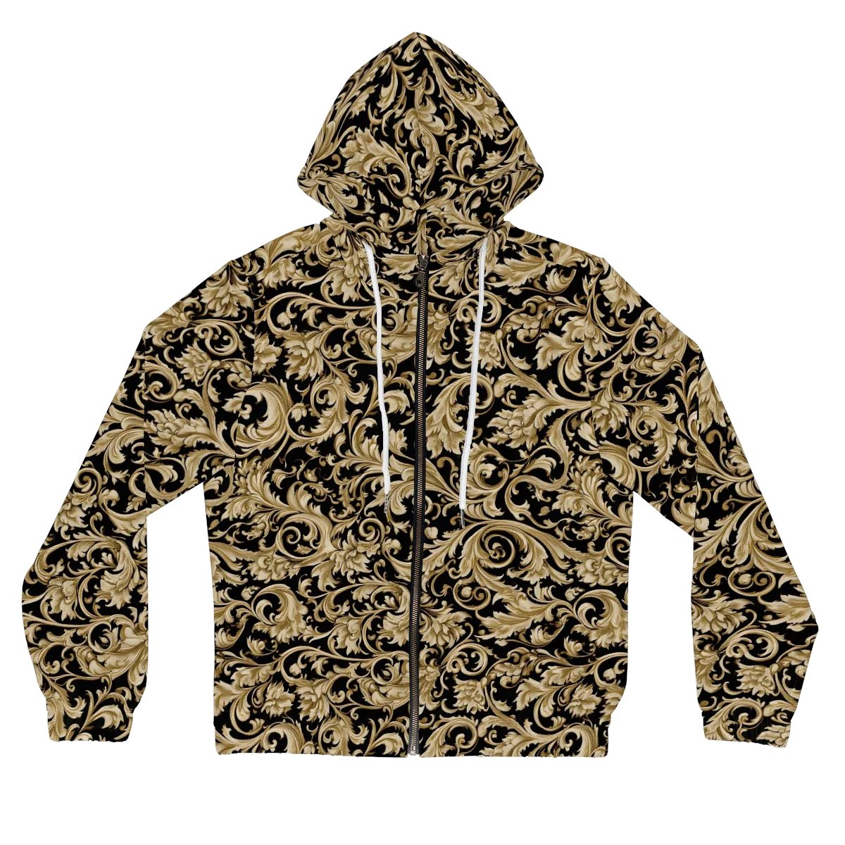 Midnight Acanthus on Women's Full-Zip Hoodie — Front