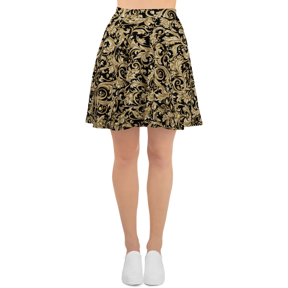 Midnight Acanthus on Skater Skirt — Front