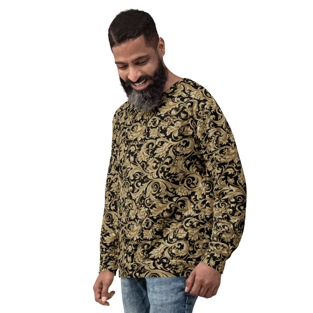 Midnight Acanthus on Sweatshirt — Left Front