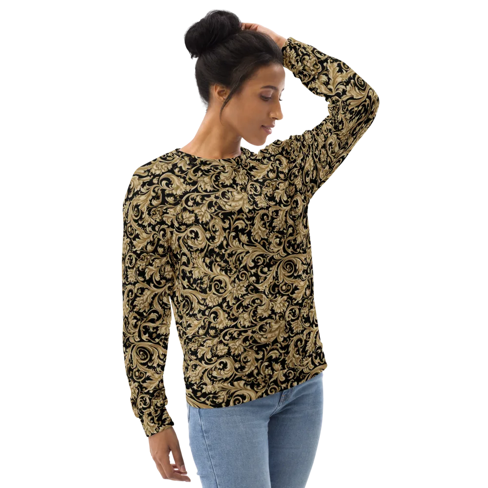 Midnight Acanthus on Sweatshirt — Right Front