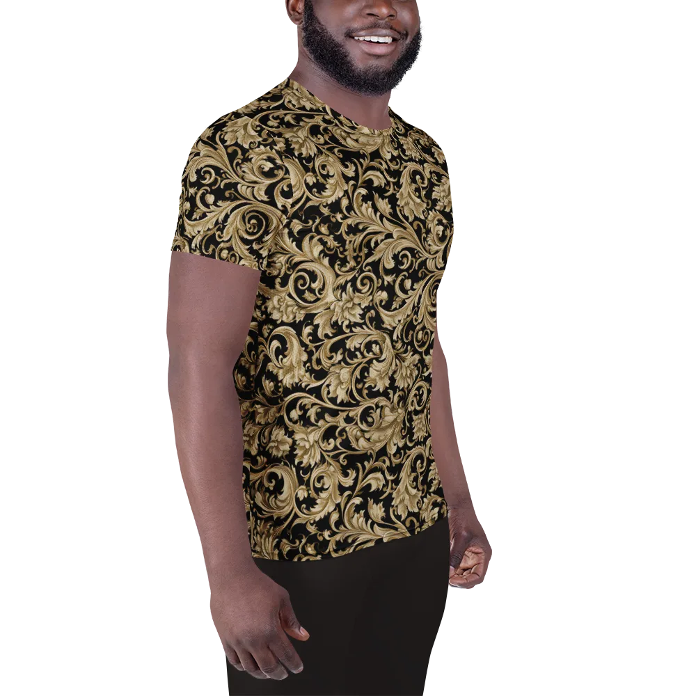 Midnight Acanthus on Men's Athletic T-Shirt — Right
