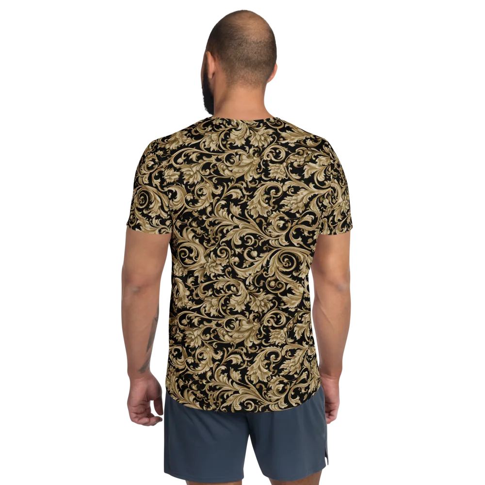 Midnight Acanthus on Men's Athletic T-Shirt — Back